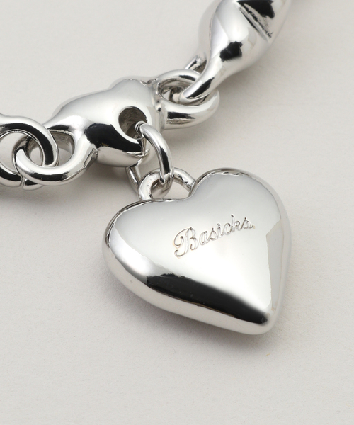 BASICKS（ベイシックス）の「BASICKS / ベイシックス Heart Dropped Chain Necklace（ネックレス・レディース・シルバー・FREE）」の5枚目の写真