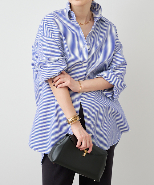 Deuxieme Classe（ドゥーズィエムクラス）の「【Raspail/ラスパイユ】WIDE SHIRT（シャツ/ブラウス・レディース・ブルー/スカイブルー/ホワイト・FREE）」の3枚目の写真