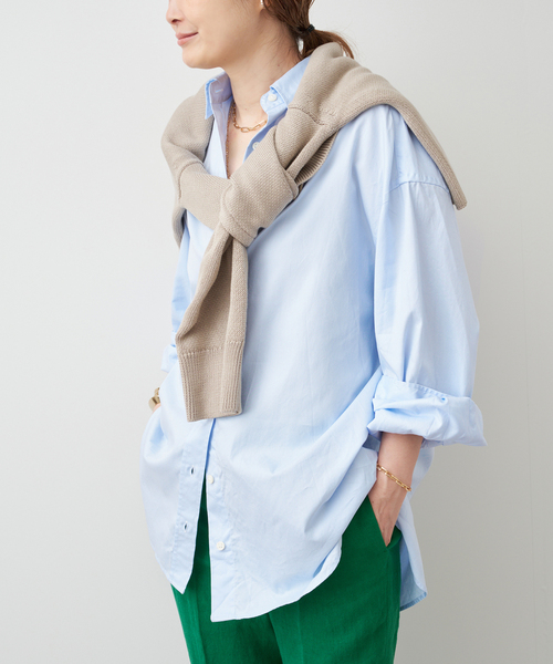 Deuxieme Classe（ドゥーズィエムクラス）の「【Raspail/ラスパイユ】WIDE SHIRT（シャツ/ブラウス・レディース・ブルー/スカイブルー/ホワイト・FREE）」の2枚目の写真