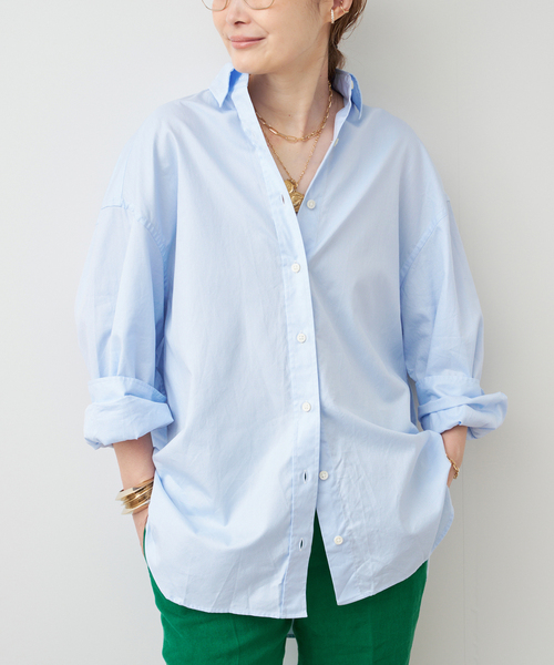 Deuxieme Classe（ドゥーズィエムクラス）の「【Raspail/ラスパイユ】WIDE SHIRT（シャツ/ブラウス・レディース・ブルー/スカイブルー/ホワイト・FREE）」の4枚目の写真