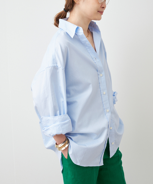 Deuxieme Classe（ドゥーズィエムクラス）の「【Raspail/ラスパイユ】WIDE SHIRT（シャツ/ブラウス・レディース・ブルー/スカイブルー/ホワイト・FREE）」の5枚目の写真
