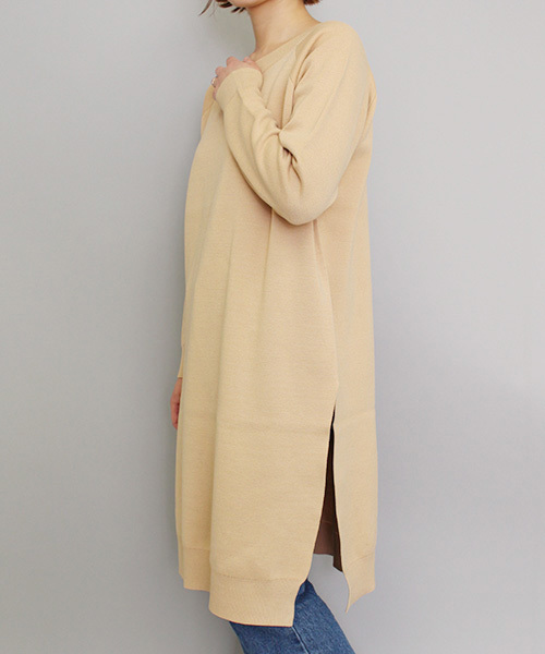 mystic（ミスティック）の「【mystic】ウオッシャブルスリットワンピース（ワンピース・レディース・オフホワイト/ブルー/キャメル/ピンク・ﾌﾘ-）」の7枚目の写真