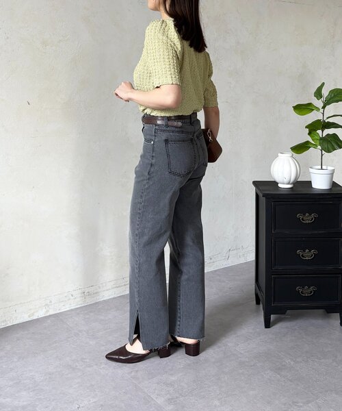 Thevon(ゼボン)の「カットオフストレートデニム(デニムパンツ・レディース・グレー/サックスブルー・M/S)」の8枚目の写真