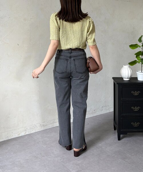 Thevon(ゼボン)の「カットオフストレートデニム(デニムパンツ・レディース・グレー/サックスブルー・M/S)」の9枚目の写真