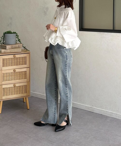 Thevon(ゼボン)の「カットオフストレートデニム(デニムパンツ・レディース・グレー/サックスブルー・M/S)」の19枚目の写真