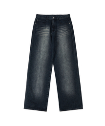 SECONDMONO（セカンドモノローグ）の「3 Stitched Wide Washed Denim Pants [DBLUE]_SEPT056DBLUE（デニムパンツ）」