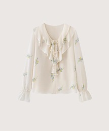 Sweet Floral Frill Blouse