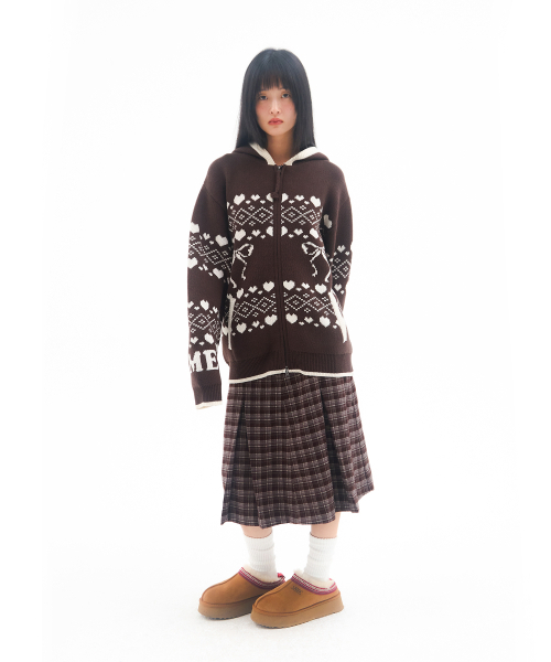 AMESWORLDWIDE（アメスワールドワイド）の「COWICHAN KNIT HOODIE ZIP-UP BROWN（カーディガン/ボレロ・レディース・その他・SMALL/MEDIUM）」の6枚目の写真