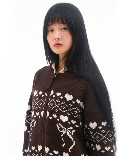 AMESWORLDWIDE（アメスワールドワイド）の「COWICHAN KNIT HOODIE ZIP-UP BROWN（カーディガン/ボレロ・レディース・その他・SMALL/MEDIUM）」の8枚目の写真
