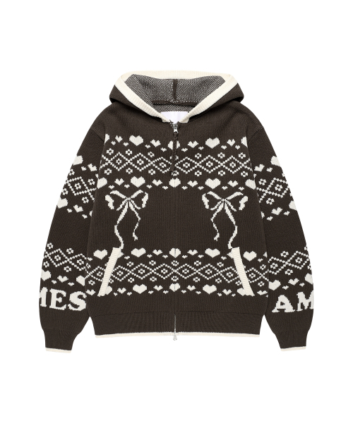 AMESWORLDWIDE（アメスワールドワイド）の「COWICHAN KNIT HOODIE ZIP-UP BROWN（カーディガン/ボレロ・レディース・その他・SMALL/MEDIUM）」の9枚目の写真