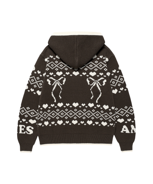 AMESWORLDWIDE（アメスワールドワイド）の「COWICHAN KNIT HOODIE ZIP-UP BROWN（カーディガン/ボレロ・レディース・その他・SMALL/MEDIUM）」の10枚目の写真