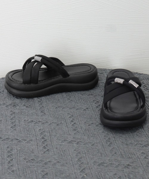 Miniministore（ミニミニストア）の「厚底サンダル ミュールサンダル 美脚夏靴（サンダル・レディース・アイボリー/ブラック・25.0cm/24.5cm/24.0cm/23.5cm/23.0cm/22.5cm）」の15枚目の写真