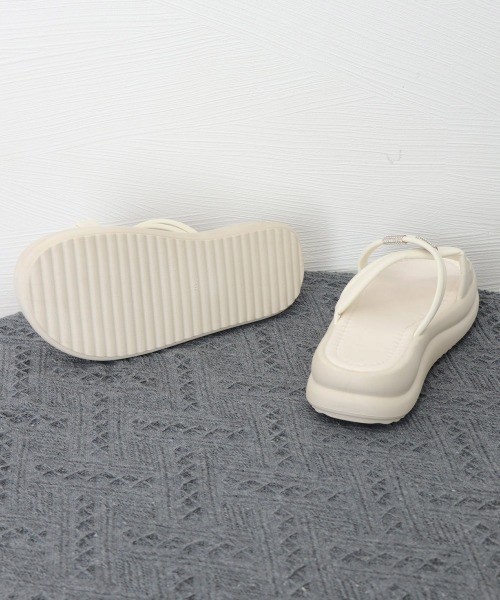 Miniministore（ミニミニストア）の「厚底サンダル ミュールサンダル 美脚夏靴（サンダル・レディース・アイボリー/ブラック・25.0cm/24.5cm/24.0cm/23.5cm/23.0cm/22.5cm）」の18枚目の写真