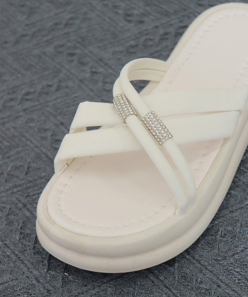 Miniministore（ミニミニストア）の「厚底サンダル ミュールサンダル 美脚夏靴（サンダル・レディース・アイボリー/ブラック・25.0cm/24.5cm/24.0cm/23.5cm/23.0cm/22.5cm）」の19枚目の写真