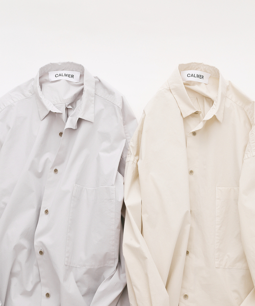 CALMER（カルメール）の「NATURAL DYE BIG SH / ナチュラルダイビッグシャツ（シャツ/ブラウス・レディース・ライトグレー/アイボリー・2/3）」の8枚目の写真