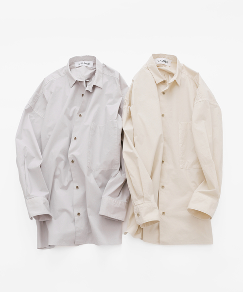CALMER（カルメール）の「NATURAL DYE BIG SH / ナチュラルダイビッグシャツ（シャツ/ブラウス・レディース・ライトグレー/アイボリー・2/3）」の9枚目の写真