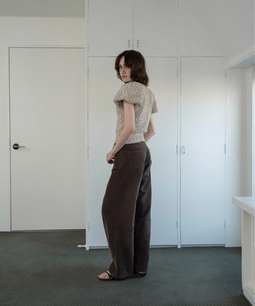 lawgy（ラウジー）の「mini balloon sleeve mix knit / ミニバルーンスリーブミックスニット（ニット/セーター・レディース・ベージュ/ブラック・FREE）」の18枚目の写真