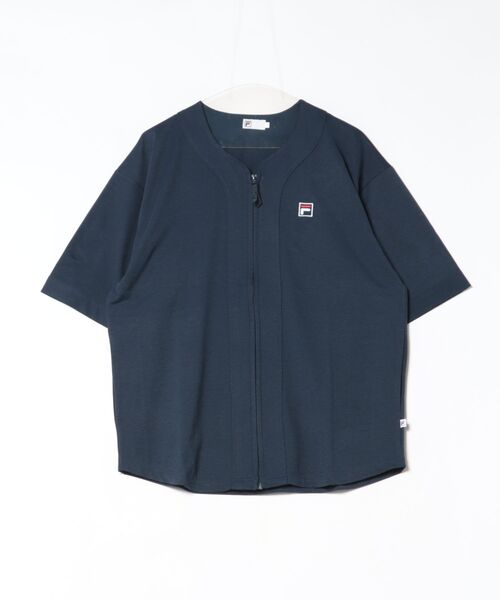 FILA(フィラ)の「《FILA》S/S NO-COLLAR SHIRT(シャツ/ブラウス・メンズ・ネイビー/アイボリー/ブラック・M/S/XL/L)」の1枚目の写真