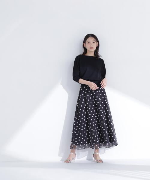 NATURAL BEAUTY BASIC（ナチュラルビューティーベーシック）の「【ちょうど、いい服】しれっと、できすぎニット（ニット/セーター・レディース・レッド/オフホワイト/ブルー/ブラック・FREE）」の8枚目の写真