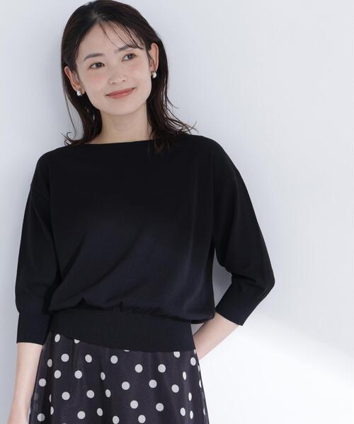 NATURAL BEAUTY BASIC（ナチュラルビューティーベーシック）の「【ちょうど、いい服】しれっと、できすぎニット（ニット/セーター・レディース・レッド/オフホワイト/ブルー/ブラック・FREE）」の11枚目の写真