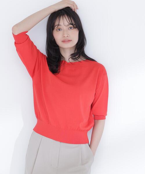 NATURAL BEAUTY BASIC(ナチュラルビューティーベーシック)の「【ちょうど、いい服】しれっと、できすぎニット(ニット/セーター・レディース・レッド/オフホワイト/ブルー/ブラック・FREE)」の9枚目の写真