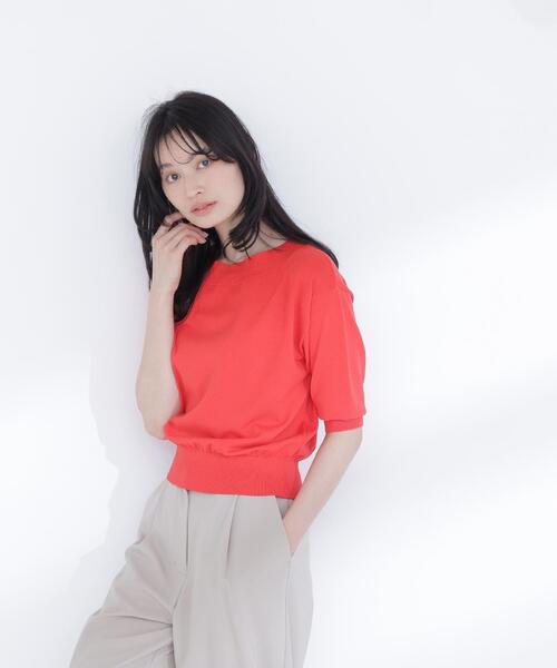 NATURAL BEAUTY BASIC(ナチュラルビューティーベーシック)の「【ちょうど、いい服】しれっと、できすぎニット(ニット/セーター・レディース・レッド/オフホワイト/ブルー/ブラック・FREE)」の7枚目の写真