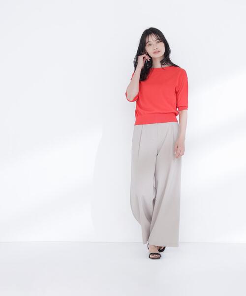 NATURAL BEAUTY BASIC(ナチュラルビューティーベーシック)の「【ちょうど、いい服】しれっと、できすぎニット(ニット/セーター・レディース・レッド/オフホワイト/ブルー/ブラック・FREE)」の6枚目の写真