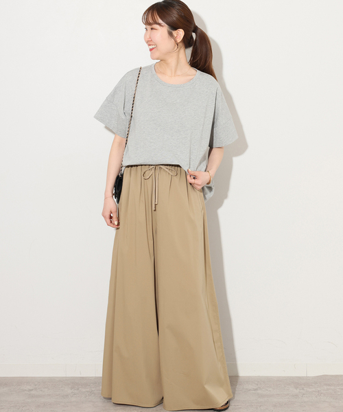 JOURNAL STANDARD relume(ジャーナルスタンダード レリューム)の「《追加》【MULTI FUNC+】UVカット / 撥水 / ギャザーワイドパンツ(その他パンツ・レディース・カーキ/ネイビー/ベージュ・FREE)」の4枚目の写真