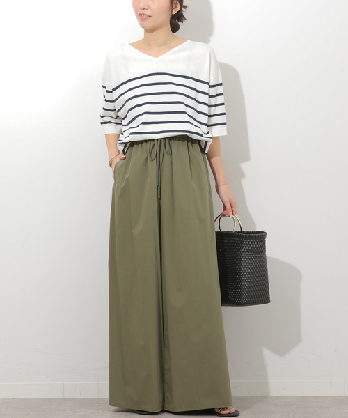 JOURNAL STANDARD relume(ジャーナルスタンダード レリューム)の「《追加》【MULTI FUNC+】UVカット / 撥水 / ギャザーワイドパンツ(その他パンツ・レディース・カーキ/ネイビー/ベージュ・FREE)」の11枚目の写真