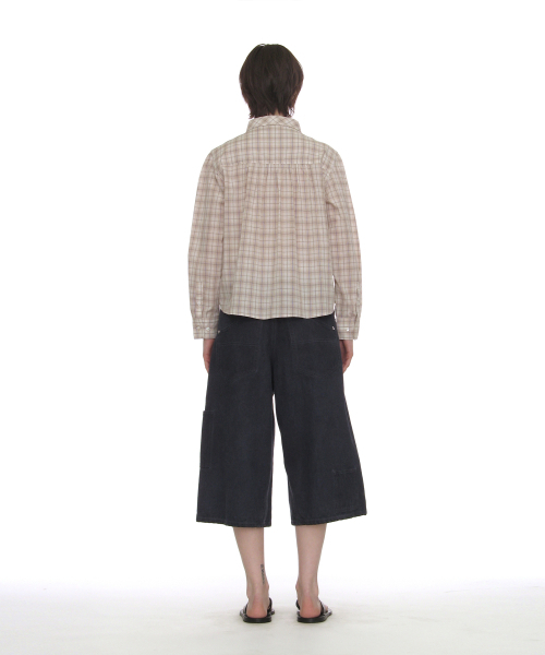 PARTIMENTO WOMEN（パルティメントウィメン）の「カントリーラッフルピンタックシャツ_ベージュチェック（シャツ/ブラウス・レディース・その他・SMALL/MEDIUM）」の4枚目の写真