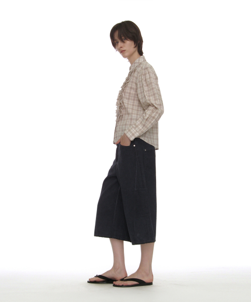 PARTIMENTO WOMEN（パルティメントウィメン）の「カントリーラッフルピンタックシャツ_ベージュチェック（シャツ/ブラウス・レディース・その他・SMALL/MEDIUM）」の7枚目の写真