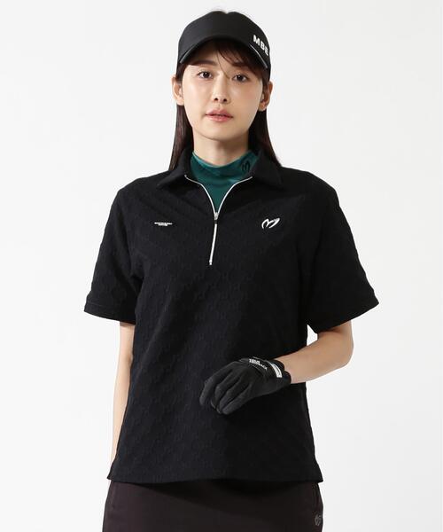 MASTER BUNNY EDITION（マスターバニーエディション）の「【MASTER BUNNY EDITION】ロゴジャガード（ポロシャツ・レディース・ブラック/ベージュ/ホワイト・LARGE/SMALL/MEDIUM）」の3枚目の写真