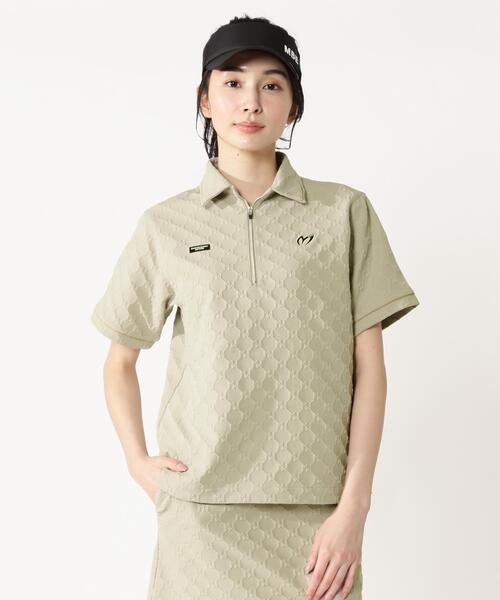 MASTER BUNNY EDITION（マスターバニーエディション）の「【MASTER BUNNY EDITION】ロゴジャガード（ポロシャツ・レディース・ブラック/ベージュ/ホワイト・LARGE/SMALL/MEDIUM）」の20枚目の写真