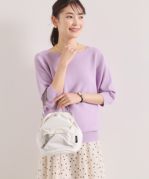 ITS'DEMO（イッツデモ）の「コード編みミニショルダー（ショルダーバッグ・レディース・ブラック/アイボリー・00）」の3枚目の写真