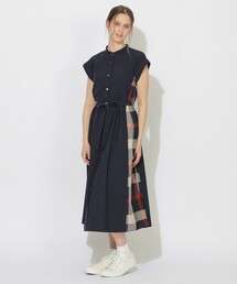 CB CRESTBRIDGE（シービークレストブリッジ）の「パーシャルチェックフレンチスリーブワンピース（ワンピース）」