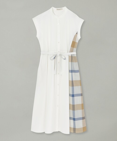 CB CRESTBRIDGE（シービークレストブリッジ）の「パーシャルチェックフレンチスリーブワンピース（ワンピース・レディース・ダークネイビー/ホワイト系その他・M/S）」の9枚目の写真