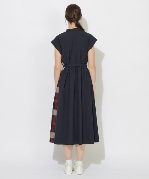 CB CRESTBRIDGE（シービークレストブリッジ）の「パーシャルチェックフレンチスリーブワンピース（ワンピース・レディース・ダークネイビー/ホワイト系その他・M/S）」の11枚目の写真