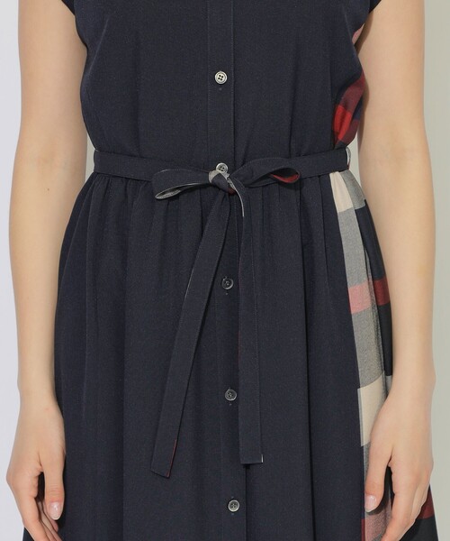 CB CRESTBRIDGE（シービークレストブリッジ）の「パーシャルチェックフレンチスリーブワンピース（ワンピース・レディース・ダークネイビー/ホワイト系その他・M/S）」の12枚目の写真