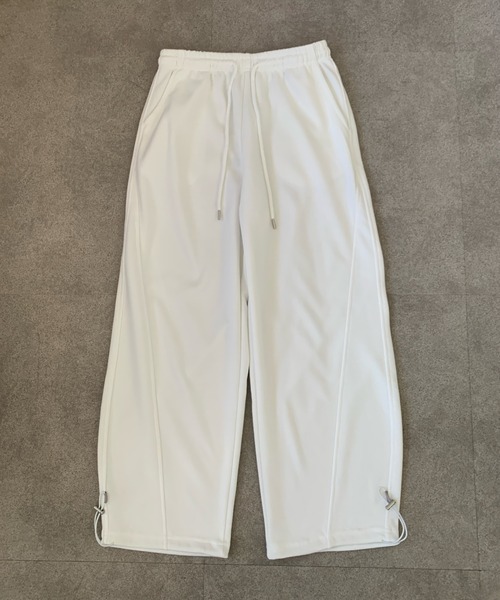 Teem Store(チームストア)の「ドロコード付ワイドスウェットパンツ イージーパンツ 美脚効果(スウェットパンツ・レディース・ライトグレー/ホワイト/グレー/ブラック・L/M)」の20枚目の写真