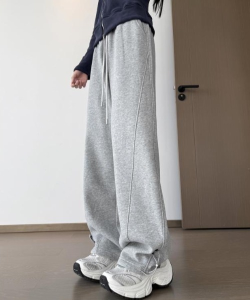 Teem Store(チームストア)の「ドロコード付ワイドスウェットパンツ イージーパンツ 美脚効果(スウェットパンツ・レディース・ライトグレー/ホワイト/グレー/ブラック・L/M)」の19枚目の写真