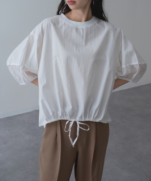 refinedworks(リファインドワークス)の「【refinedworks】半袖 シアートップス プルオーバー(シャツ/ブラウス・レディース・ブラック/ホワイト/ブラウン・FREE)」の12枚目の写真