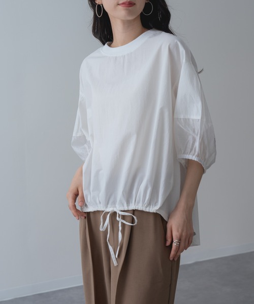 refinedworks(リファインドワークス)の「【refinedworks】半袖 シアートップス プルオーバー(シャツ/ブラウス・レディース・ブラック/ホワイト/ブラウン・FREE)」の13枚目の写真