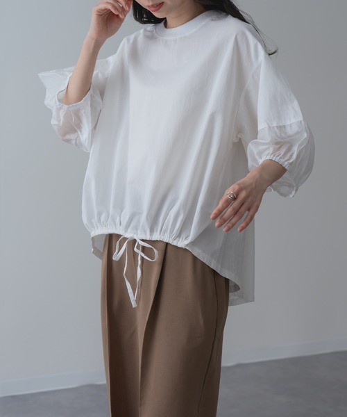 refinedworks(リファインドワークス)の「【refinedworks】半袖 シアートップス プルオーバー(シャツ/ブラウス・レディース・ブラック/ホワイト/ブラウン・FREE)」の14枚目の写真