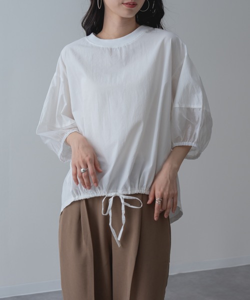 refinedworks(リファインドワークス)の「【refinedworks】半袖 シアートップス プルオーバー(シャツ/ブラウス・レディース・ブラック/ホワイト/ブラウン・FREE)」の15枚目の写真