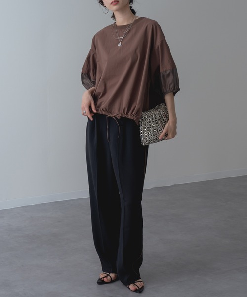 refinedworks(リファインドワークス)の「【refinedworks】半袖 シアートップス プルオーバー(シャツ/ブラウス・レディース・ブラック/ホワイト/ブラウン・FREE)」の18枚目の写真