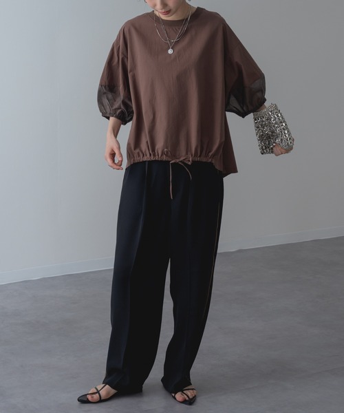 refinedworks(リファインドワークス)の「【refinedworks】半袖 シアートップス プルオーバー(シャツ/ブラウス・レディース・ブラック/ホワイト/ブラウン・FREE)」の19枚目の写真