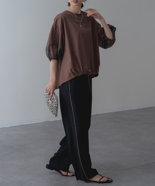 refinedworks(リファインドワークス)の「【refinedworks】半袖 シアートップス プルオーバー(シャツ/ブラウス・レディース・ブラック/ホワイト/ブラウン・FREE)」の20枚目の写真