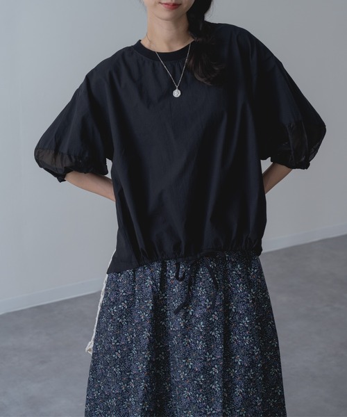 refinedworks(リファインドワークス)の「【refinedworks】半袖 シアートップス プルオーバー(シャツ/ブラウス・レディース・ブラック/ホワイト/ブラウン・FREE)」の8枚目の写真
