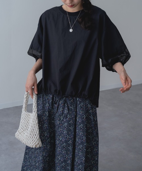 refinedworks(リファインドワークス)の「【refinedworks】半袖 シアートップス プルオーバー(シャツ/ブラウス・レディース・ブラック/ホワイト/ブラウン・FREE)」の9枚目の写真