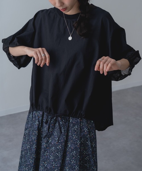 refinedworks(リファインドワークス)の「【refinedworks】半袖 シアートップス プルオーバー(シャツ/ブラウス・レディース・ブラック/ホワイト/ブラウン・FREE)」の10枚目の写真